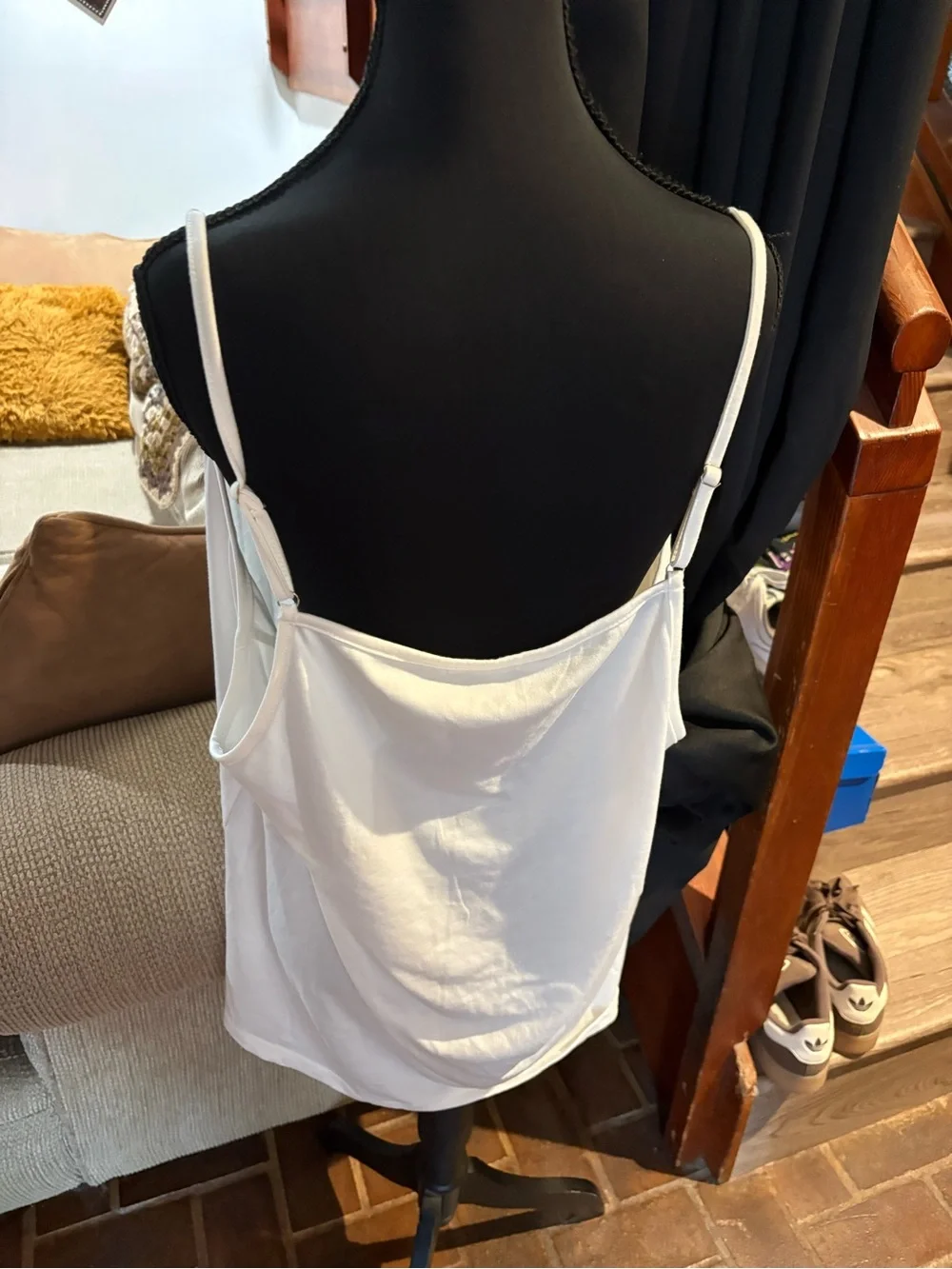 Women's White Lace-Trim Cami Tank - Unbranded Set of 3 white pink and gray.